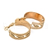 Hollow Leaf 304 Stainless Steel Hoop Earrings for Women EJEW-K278-22G-2