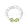 ABS Plastic Imitation Pearl Elastic Rings for Women RJEW-JR00900-4
