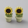 Sunflower Flowerpot Food Grade Eco-Friendly Silicone Beads SIL-TAC0002-20-2