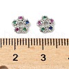 Brass Micro Pave Colorful Cubic Zirconia Bead Caps KK-V015-07P-2