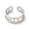 Non-Tarnish Spade & Club & Heart & Diamond 304 Stainless Steel Open Cuff Ring for Women RJEW-K245-47P-1