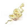 Snake Aolly Rhinestone Brooches JEWB-V008-01LG-01-3