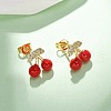 Brass Micro Pave Cubic Zirconia Stud Earrings EJEW-D322-05G-02-2