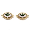 Brass Micro Pave Clear Cubic Zirconia Links Connectors KK-B026-11G-A-1