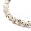 Natural Sesame Jasper/Kiwi Jasper Round Beaded Stretch Bracelet BJEW-JB07873-01-5