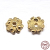 Real 18K Gold Plated 4-Petal 925 Sterling Silver Bead Caps STER-M100-14-2