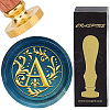 Brass Wax Seal Stamps with Wood Handle AJEW-WH0412-0234-1