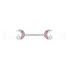 316L Surgical Stainless Steel Rose Rhinestone Nipple Rings WG189E0-03-1