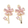 Brass Micro Pave Cubic Zirconia Pendants KK-A253-16G-1