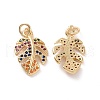 Brass Micro Pave Colorful Cubic Zirconia Pendants KK-E068-VF150-1