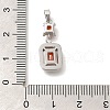 304 Stainless Steel Micro Pave Cubic Zirconia Pendants STAS-H228-03P-04-3