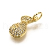 Brass Micro Pave Cubic Zirconia Pendants KK-K401-16G-2