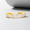 925 Sterling Silver Pave Cubic Zirconia Adjustable Open Cuff Rings for Women UU6162-2