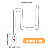 SUPERFINDINGS 8Pcs Heart Playing Card Stainless Steel Enamel Pendant Necklaces NJEW-FH0001-11B-2