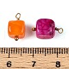 Natural Dyed Agate Cube Charms STAS-N110-19G-3