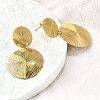 304 Stainless Steel Dangle Stud Earrings EJEW-D308-01G-4