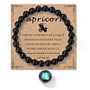 Birthstone Natural Black Obsidian Round Bead Stretch Bracelets QA9771-12-1