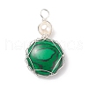 Synthetic Malachite  Pendants PALLOY-JF01790-04-1