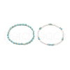 2Pcs 2 Style Natural Howlite & Glass Seed Round Beaded Stretch Bracelets Set for Women BJEW-JB09332-1
