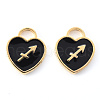Light Gold Plated Alloy Enamel Pendants ENAM-R136-30-24-2