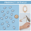 BENECREAT 16Pcs Brass Pave Clear Glass Connector Charms FIND-BC0013-16G-4