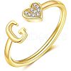 Adjustable Brass Rhinestone Cuff Rings FS-WG29D83-07-1