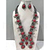 Oval Synthetic Turquoise Dangle Earrings & Pendant Necklaces FS-WG6ECB4-03-1