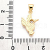 Brass Micro Pave Clear Cubic Zirconia Pendants KK-N268-07G-3