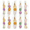 Copper Wire Wrapped Natural Gemstone Pendants PALLOY-FH00038-1