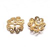 Real 18K Gold Plated 4-Petal 925 Sterling Silver Bead Caps STER-M100-29-1