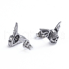 Retro 304 Stainless Steel Stud Earrings EJEW-L248-019AS-2