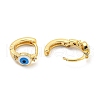 Evil Eye Real 18K Gold Plated Brass Hoop Earrings EJEW-L269-066G-2
