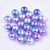 Rainbow ABS Plastic Imitation Pearl Beads OACR-Q174-8mm-06-1