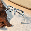 Bowknot 304 Stainless Steel Cuff Bangles BJEW-S171-01A-P-1