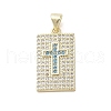 Real 18K Gold Plated Brass Micro Pave Cubic Zirconia Pendants KK-A209-10B-G-1