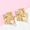 304 Stainless Steel Cubic Zirconia Stud Earrings EJEW-Z110-03G-01-3