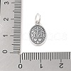 999 Fine Silver Oval with Virgin Religious Medal Charms with Jump Rings STER-C006-01AS-3