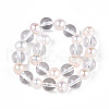 Transparent Glass Beads Strands PEAR-N019-06-3