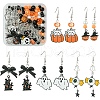 Halloween Theme DIY Alloy Enamel & Acrylic Dangle Earrings Making Kits DIY-YW0009-97-1