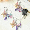 Letter & Butterfly Transparent Epoxy Resin Keychains KEYC-YW00001-5
