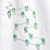 304 Stainless Steel Cat Eye Round Beads Handmade Chain Necklaces for Women NJEW-C073-01P-04-1