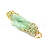 2Pcs Electroplated Natural Quartz Crystal Dyed Copper Wire Wrapped Pendants PALLOY-JF03172-01-5