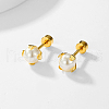 Elegant Stainless Steel Imitation Pearl Stud Earrings for Women FV8306-5