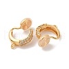 Brass Micro Pave Clear Cubic Zirconia Clip-on Earring Findings KK-K382-35G-2