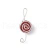 4Pcs 4 Styles Natural Amethyst & Carnelian & Green Aventurine & Rose Quartz Round Copper Wire Wrapped Pendants PALLOY-TA00248-02-3