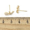 Brass Clear Cubic Zirconia Stud Earrings EJEW-Q014-11G-3