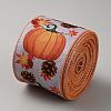 Thanksgiving Day Polyester Printed Pumpkin Ribbons SRIB-WH20020-001B-2