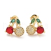 Brass Cubic Zirconia Stud Earrings EJEW-Q017-03B-G-4