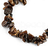 Unisex Chip Natural Tiger Eye Beaded Stretch Bracelets BJEW-S143-02-3