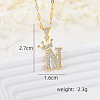 Brass Micro Pave Clear Cubic Zirconia Crown Initial Pendant Necklaces FS-WGD727C-14-1